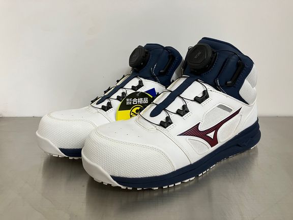 【参考売価2,200円引き・展示品】 ミズノ安全靴オールマイティＬＳⅡ７３Ｍ ＢＯＡ　Ｈ１ＧＡ２４０２　ホダカ限定カラー（ホワイト）