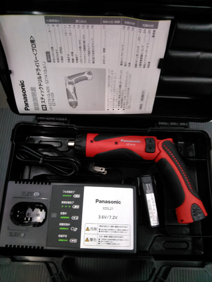 【定価30％OFF・新品】Panasonic 充電スティックドリルドライバー  EZ7410LA2SR1（3.6V 1.5Ah電池2個セット／赤）